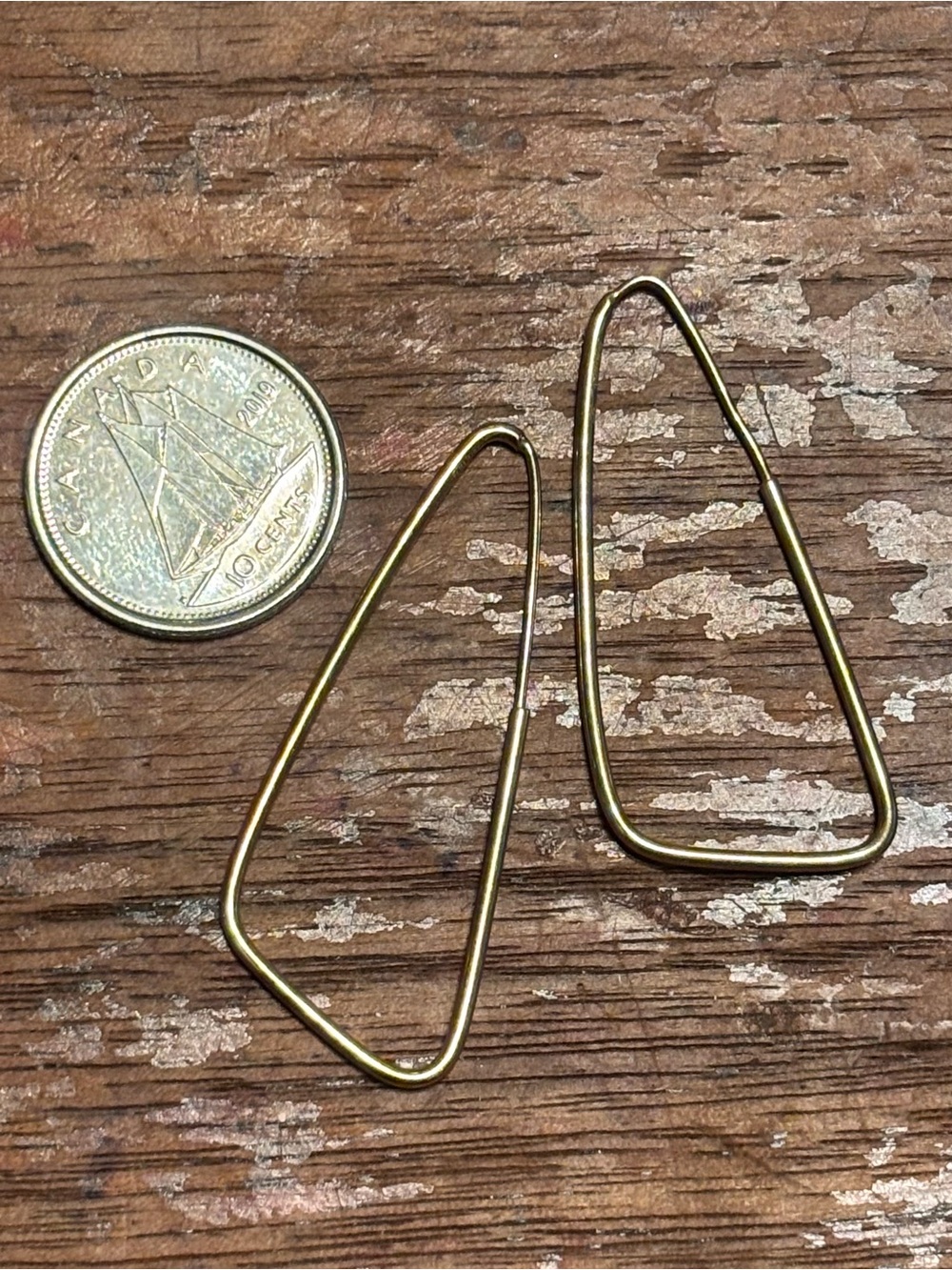 10k gold Geometric Triangle Drop Earrings - Minimal Women Accessories